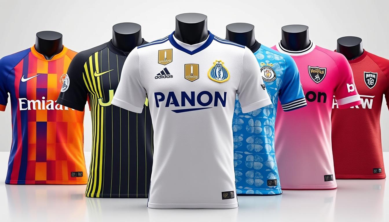 explorez les dernières tendances des mockups de maillots de foot pour cette saison. restez à la pointe de la mode footballistique avec des designs innovants et inspirants qui feront sensation sur le terrain et dans les tribunes.