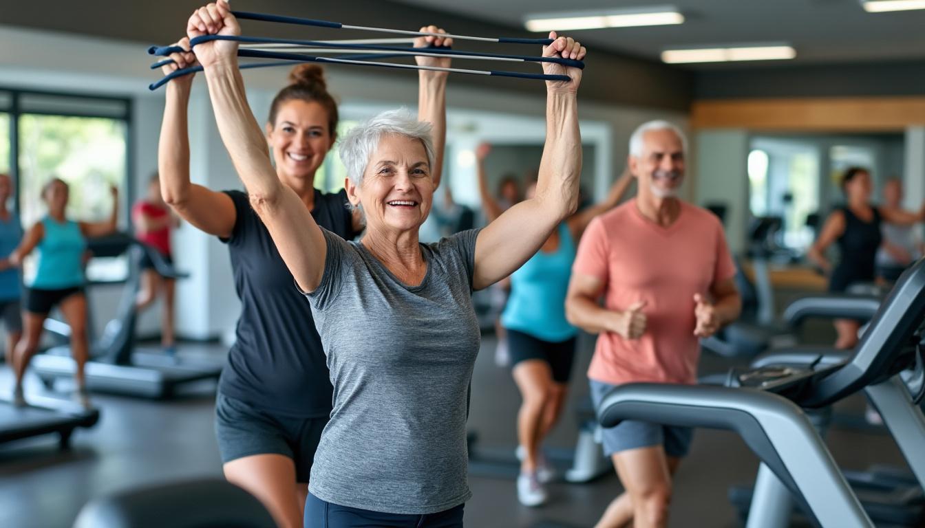 découvrez notre salle de sport dédiée aux seniors : profitez d’exercices doux, adaptés à vos besoins, pour rester actif, en pleine forme et épanoui au quotidien.